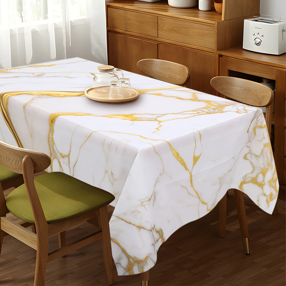 Jayusaror Tafelloper Grijs en Goud Modern Eettafel Centrumstuk Met Marmer Textuur Abstract Kunst Wasbaar Farmhouse Klein Tafelloper voor Koffie