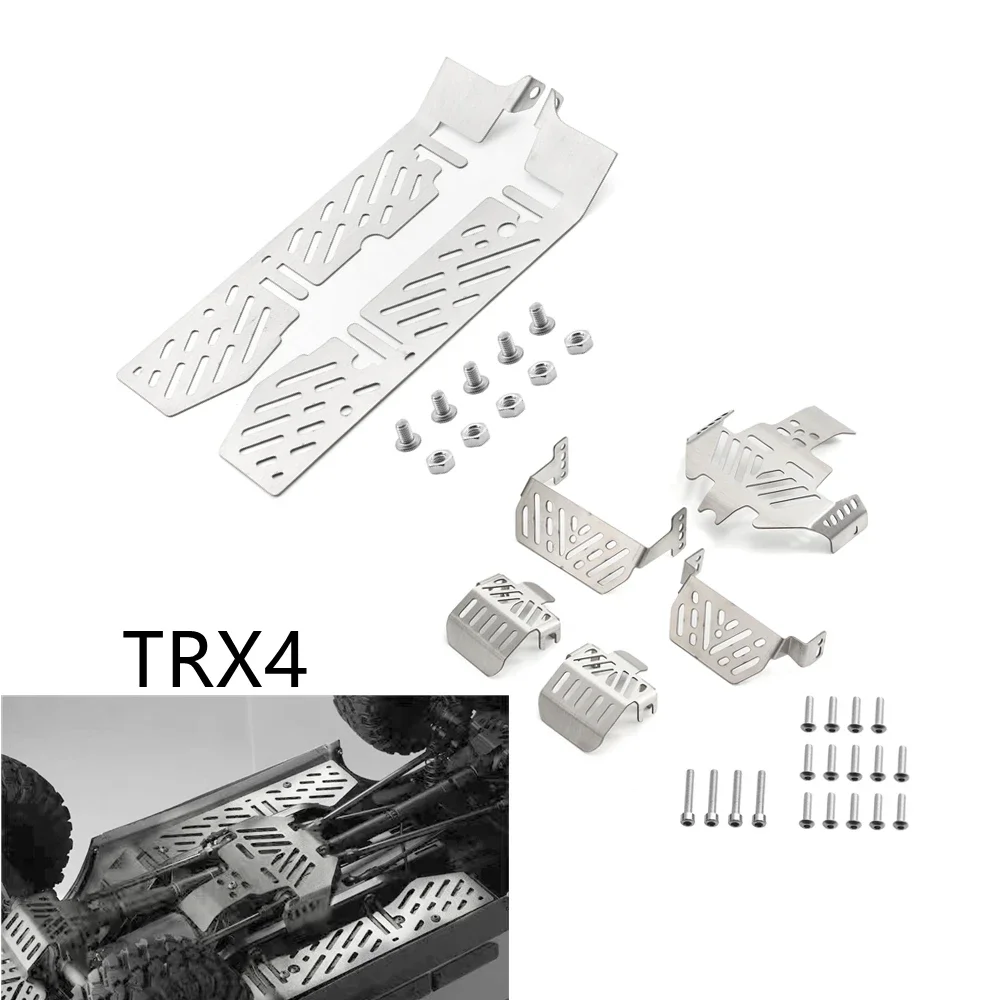 

007RC TRX4 Stainless Steel Chassis Armor Protection Anti-Skid Plate For 1/10 RC Crawler TRX-4