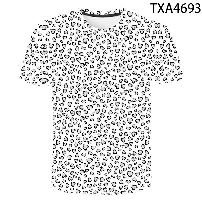 US三軒茶屋Fake Fur White Leopard Shirt New Leopard Animal Fur 3d Printing T-shirt Mens Womens Kids