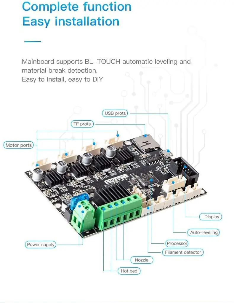 Creality 3d 4.2.7 Placa Principal Silenciosa para Ender3 Atualizar 32 Bits Placa-mãe 3d Peças de Impressora Peças de - Imagem 2
