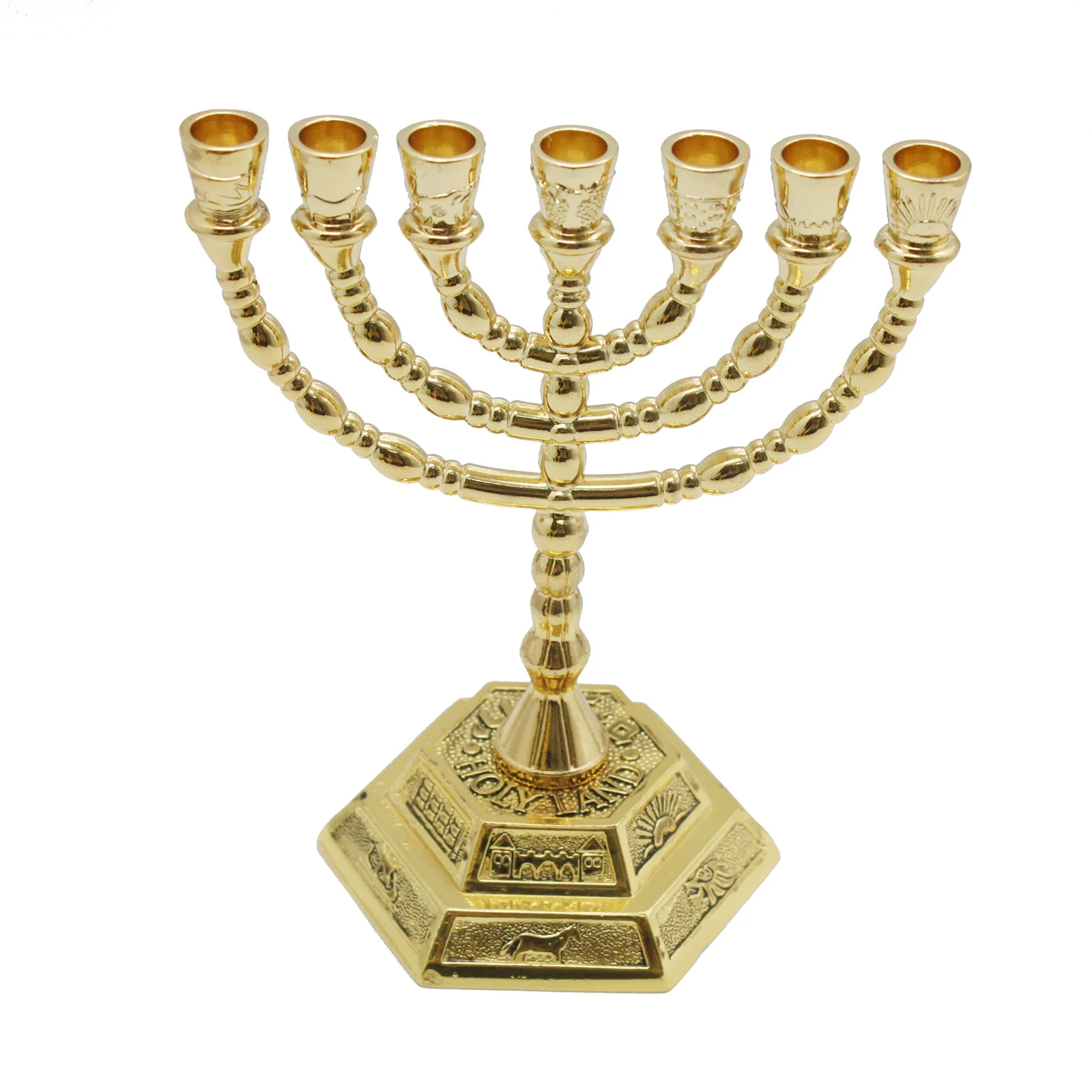 7BranchMenorahCandleHolderJerusalemTemple12TribesofIsraelMenorahHeightAntique