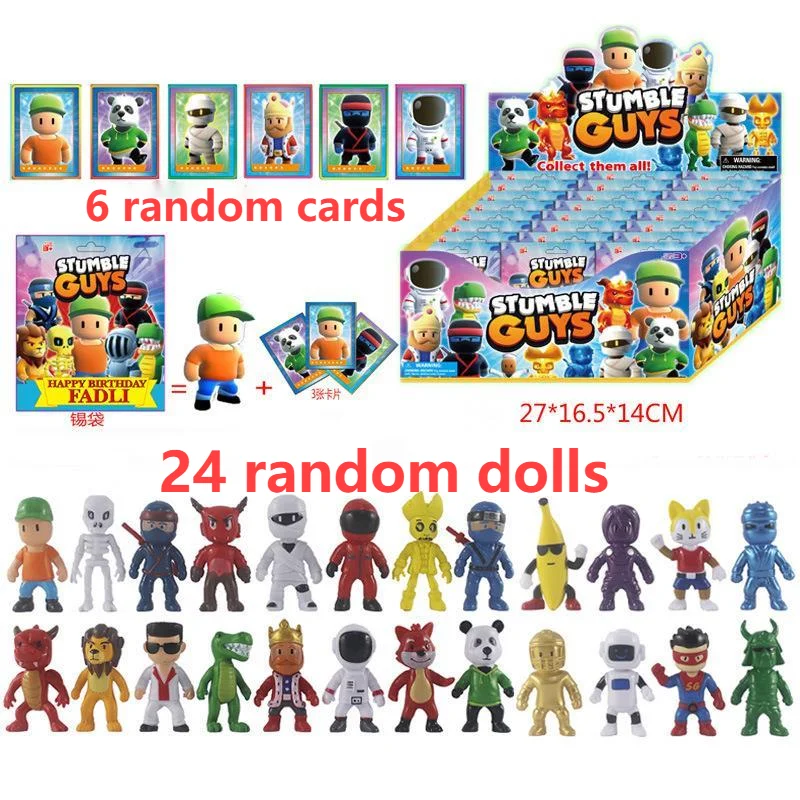 

24pcs/box Stumble Fall Guys Figures Game Cartoon Model Statue Multiplayer Challenge Types Anime Collection Kids Navidad Gifts