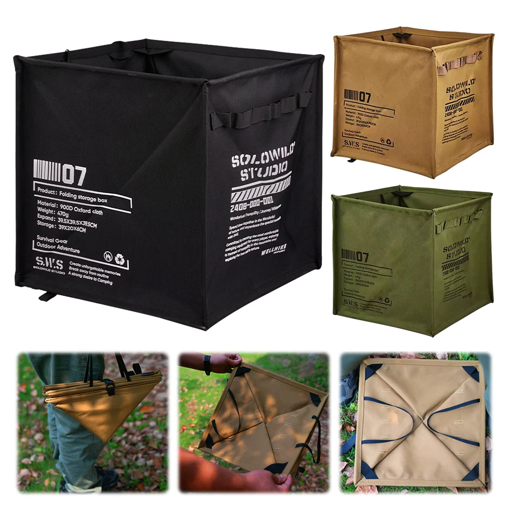 WELLHIKE Camping Recycle Bin Portable Lawn & Leaf Waste Bag Foldable Trash Can Stolen Goods Basket for Hiking Fishing Backpacker 6