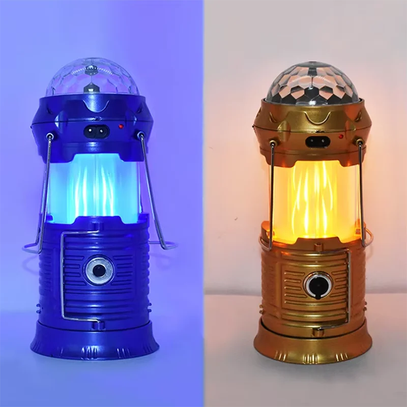 야외 태양 캠핑 랜턴 방수 비상 손전등 2/4 in 1 Led 텐트 프로젝션 램프 갤럭시 효과 디스코 무대 조명