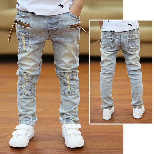 IENENS-pantalones vaqueros ajustados clásicos para niños, ropa de mezclilla, pantalones largos tendencia, pantalones casuales para bebés, 5-13 - AliExpress