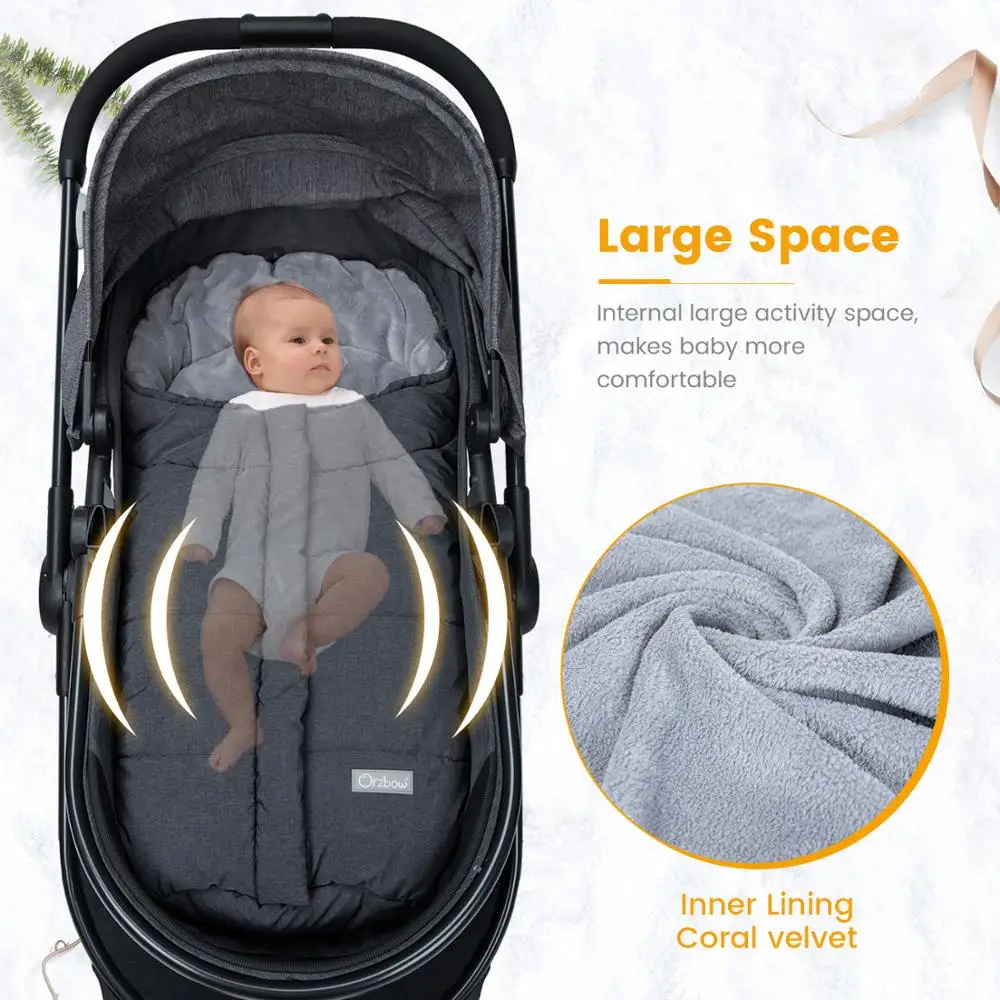  Saco universal para cochecito de bebé, con dedos acogedores,  saco de dormir para bebé, asiento de automóvil, dedos acogedores,  resistente al viento, para bebés y niñas de 0 a 24 meses 