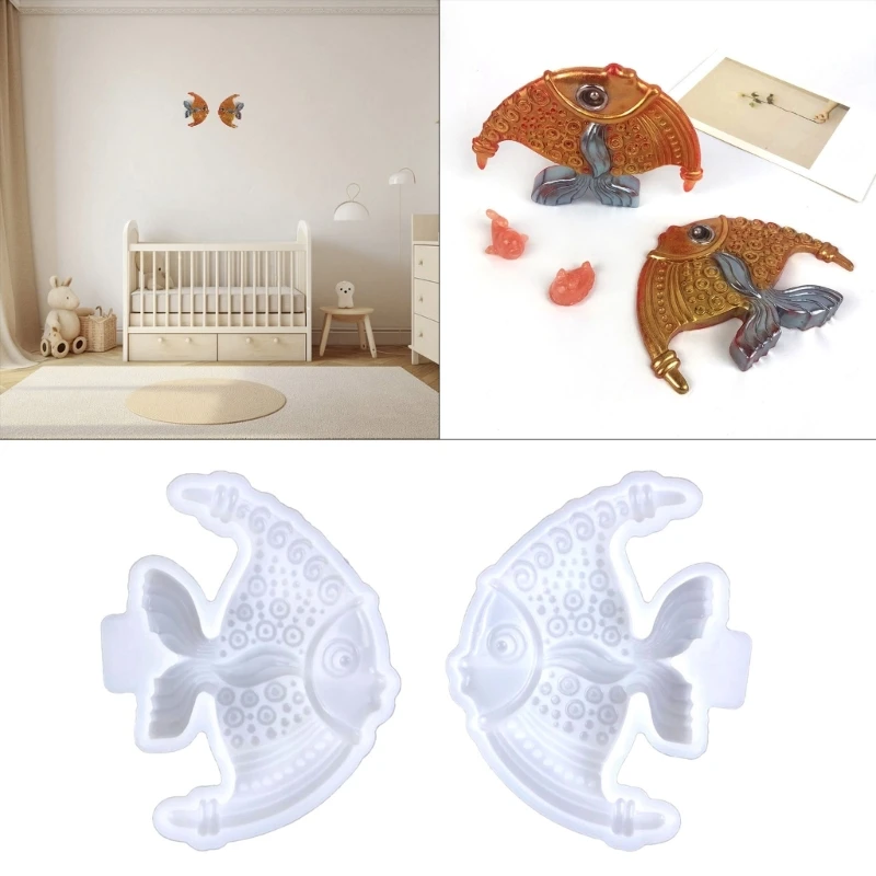 

Силиконовые формы в форме золотой рыбки, форма для украшения стола, DIY ремесла, гипсовая форма