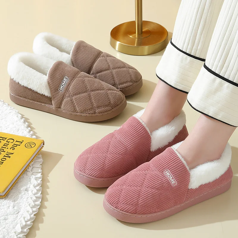 Shevalues Women Plush Slippers Winter Warm Fur Antiskid Cloud Slippers Outdoor Breathable Thick Flat Sole Slipper Home Slippers 4
