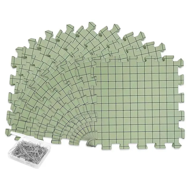 

Blocking Board For Crocheting 9PCS Extra Thick Blocking Board With 50 T-Pins Handcraft Crochet Supplies Blocking Board For Grann