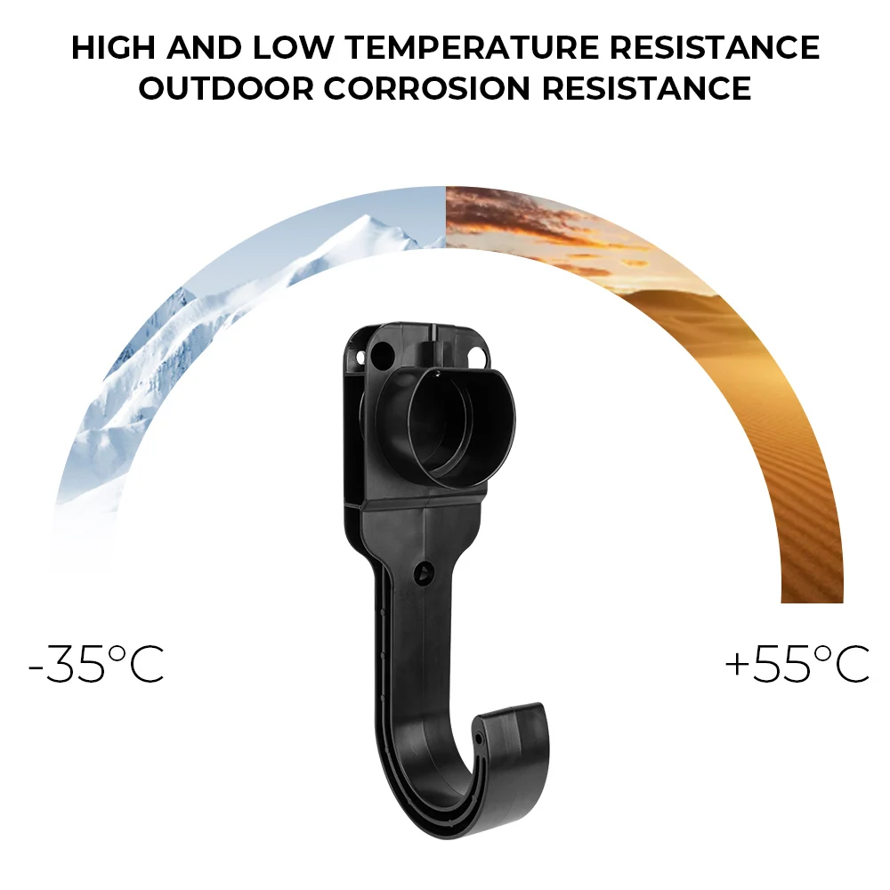 EV Charger Wall Mount Bracket Charging Cable Organizer for Electric Car Type 2 Connector EU Plug
