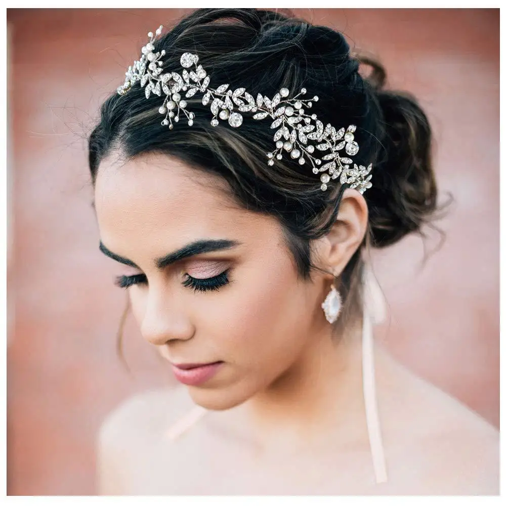 Crystal Flower Headband for Bride Wedding Hair Accessories