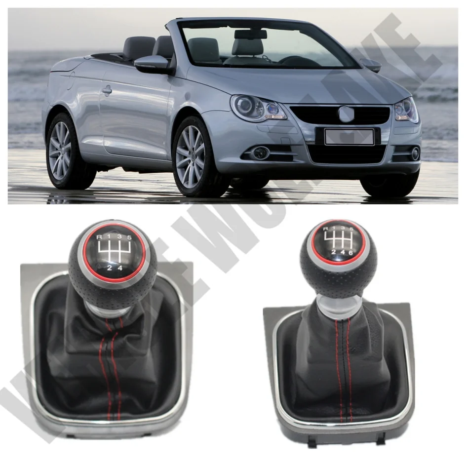 Per VW EOS 2006 2007 2008 2009 2010 2011 5 velocità 6 velocità pomello del cambio con leva del cambio con stivale in pelle PU