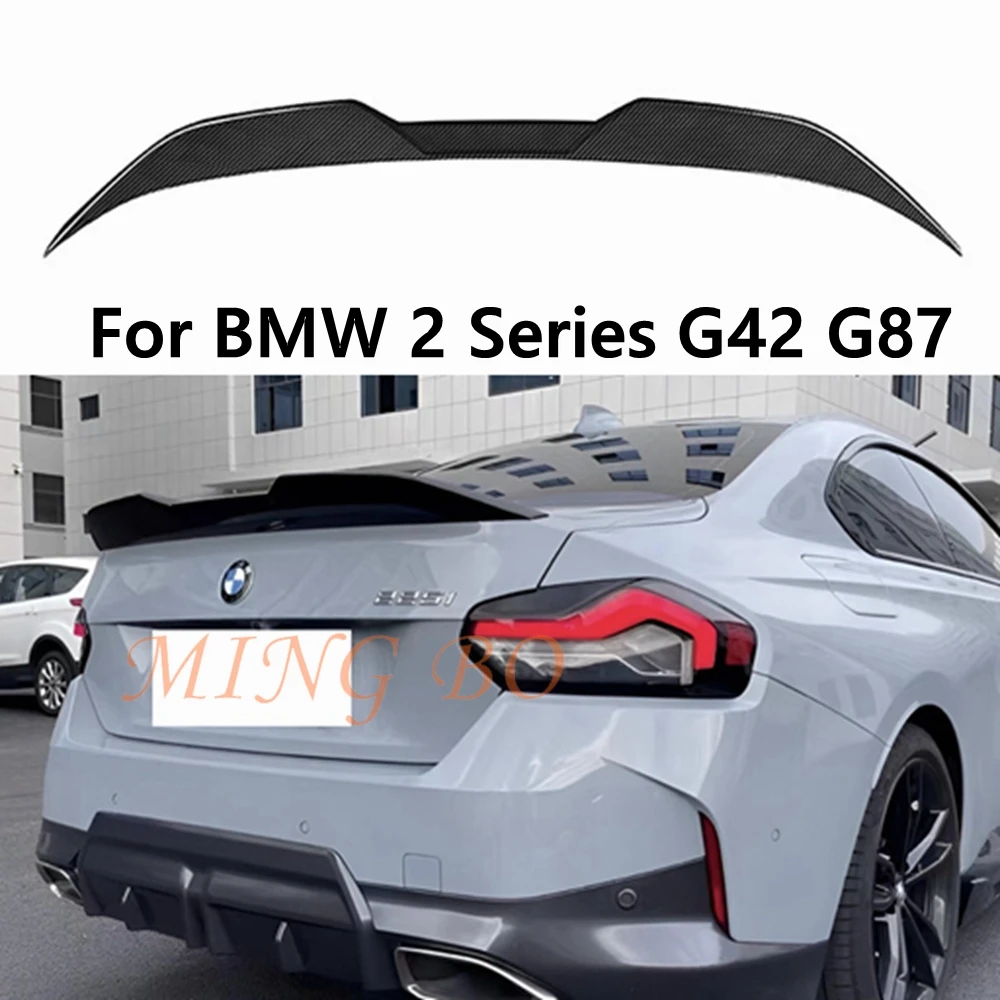 

For BMW 2 Series G42 M235i M240i Coupe G87 2022 + FRP carbon fiber Car Facelift Accessories Trunk Spoiler boot Wing Body Kits