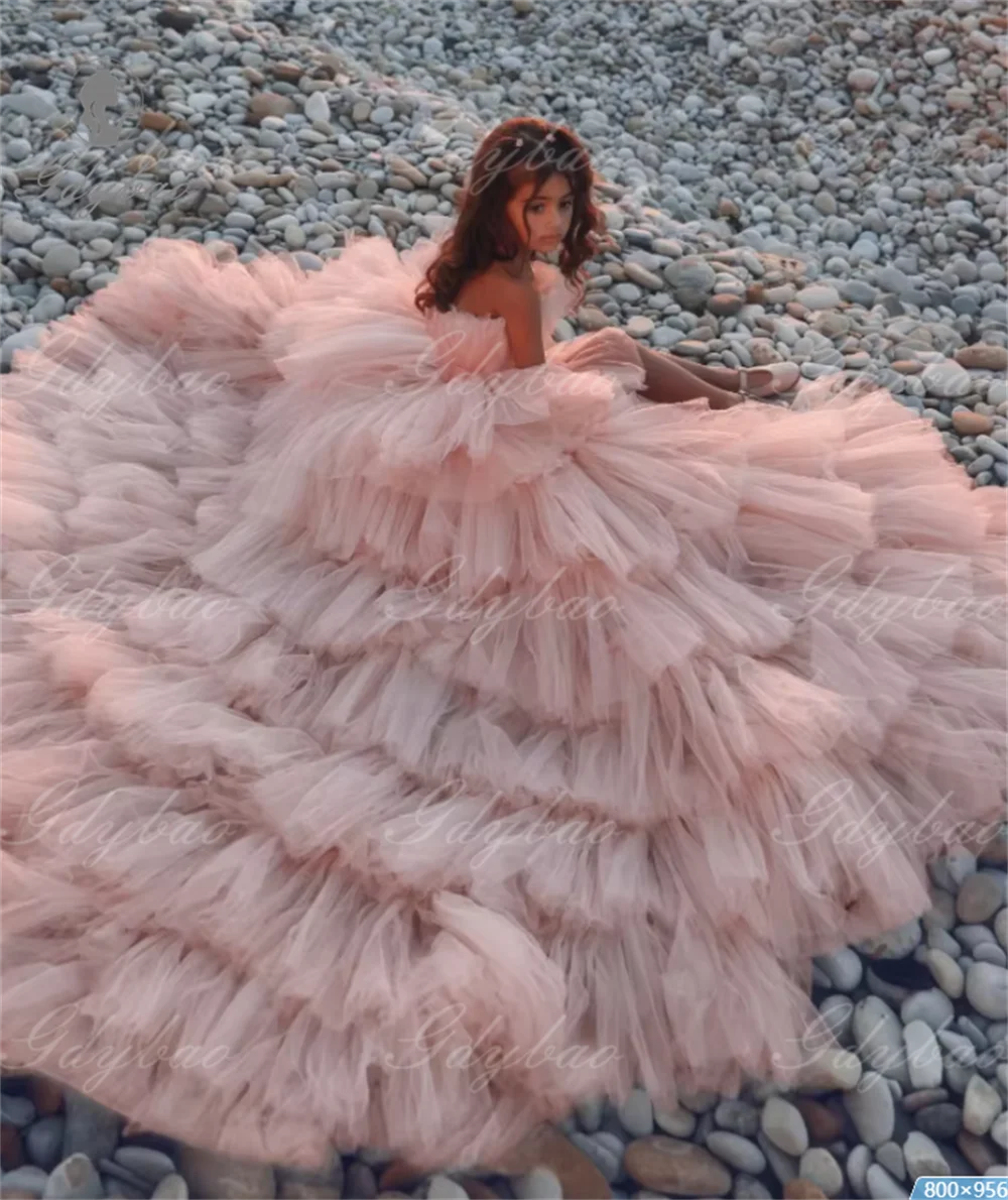 Pink Beach Wedding Flower Girl Dresses Kids Party Girls Pageant Dress Birthday Gowns Photoshoot for Girls