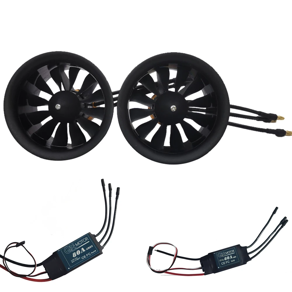 

QX-MOTOR 50 мм EDF QF2611 бесщеточный двигатель 12 лезвий с вентилятором CW CCW с ESC для радиоуправляемого самолета