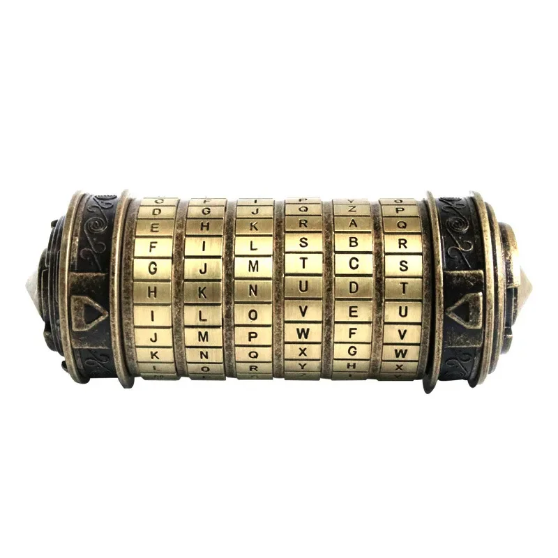 

Leonardo Da Vinci Code Cylinder Puzzle Lock Alloy Zinc Mini Cryptex Valentine's Day Romantic Birthday Gifts Escape Chamber Props