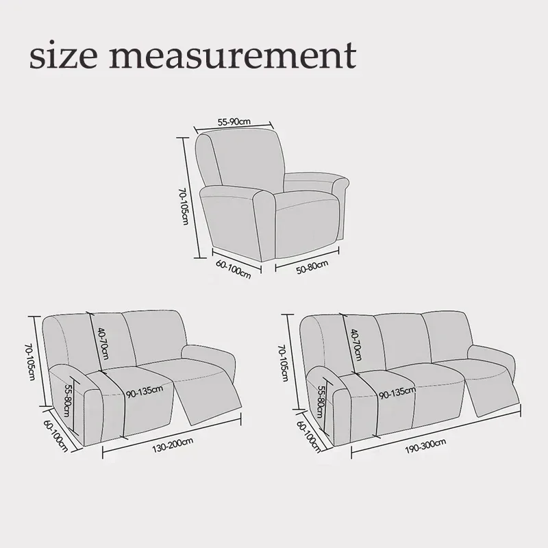 Stretch PU leather waterproof Recliner Cover Couch Cover for Recliner Sofa chair Cover 2