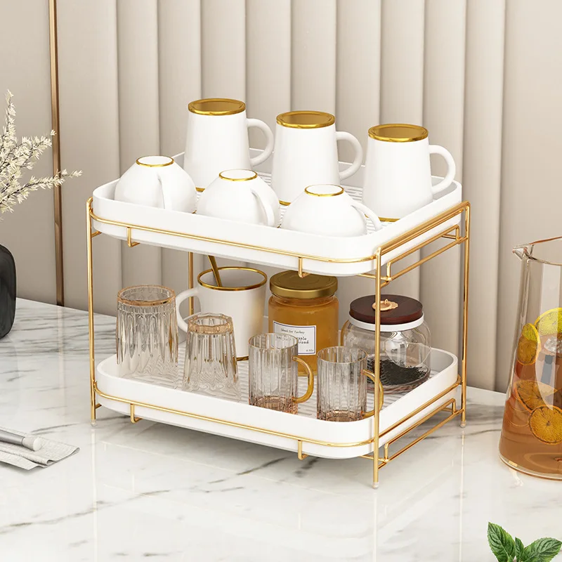 

Modern Minimalist Water Bottle Storage Rack Home Organizer Multi-layer Large Capacity Desk Organizer Household Light Luxury