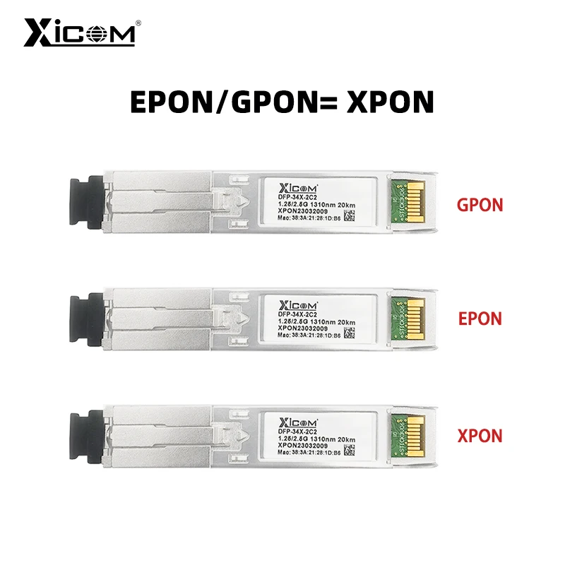 

1.25G/2.5G XPON Stick SFP ONU With MAC SC Connector 1310nm/1490nm DDM Pon Module Ont 20KM Modem OLT ONU MAC XPON=EPON/GPON