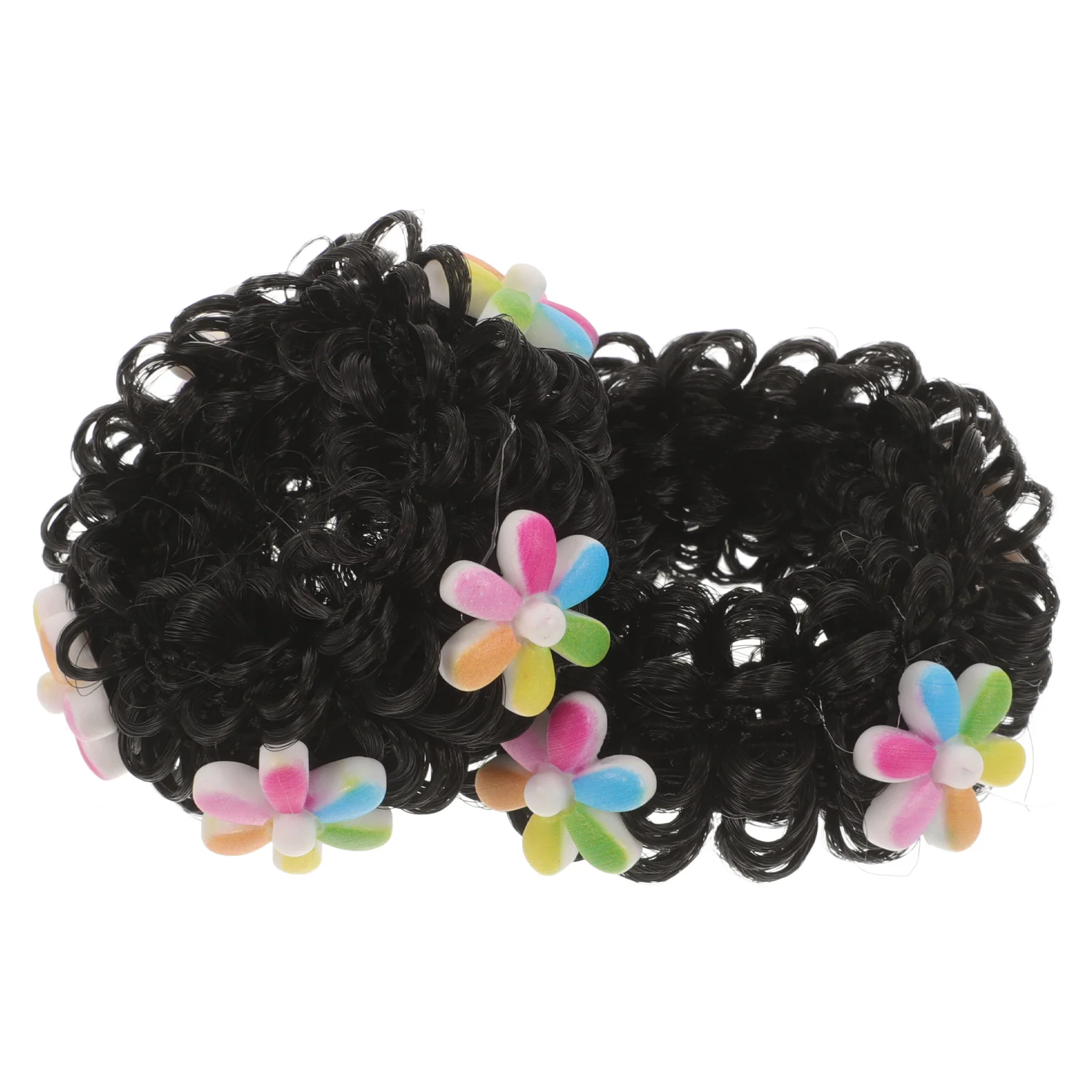 The Flowers Bun Girl Child Curly Wigs Chemical Fiber Baby Costume Accessory