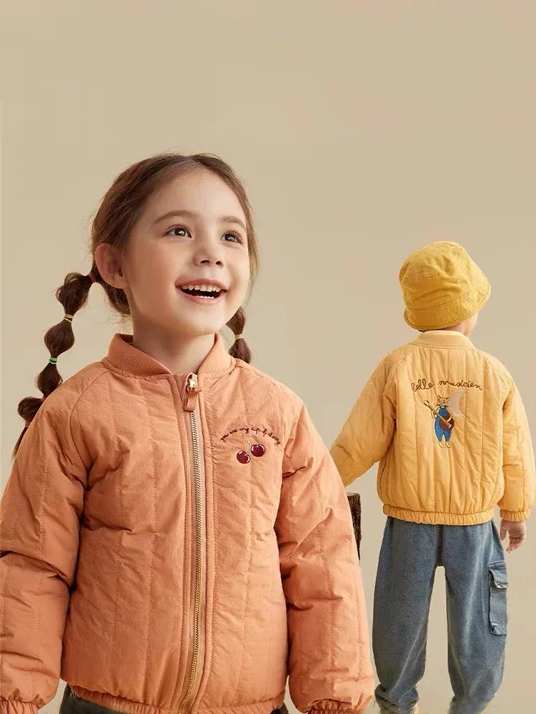 1-6Y Kids Autumn Thickened Fleece Cotton Girl Jacket Children Warm Coat Toddler Kids Outwear Winter