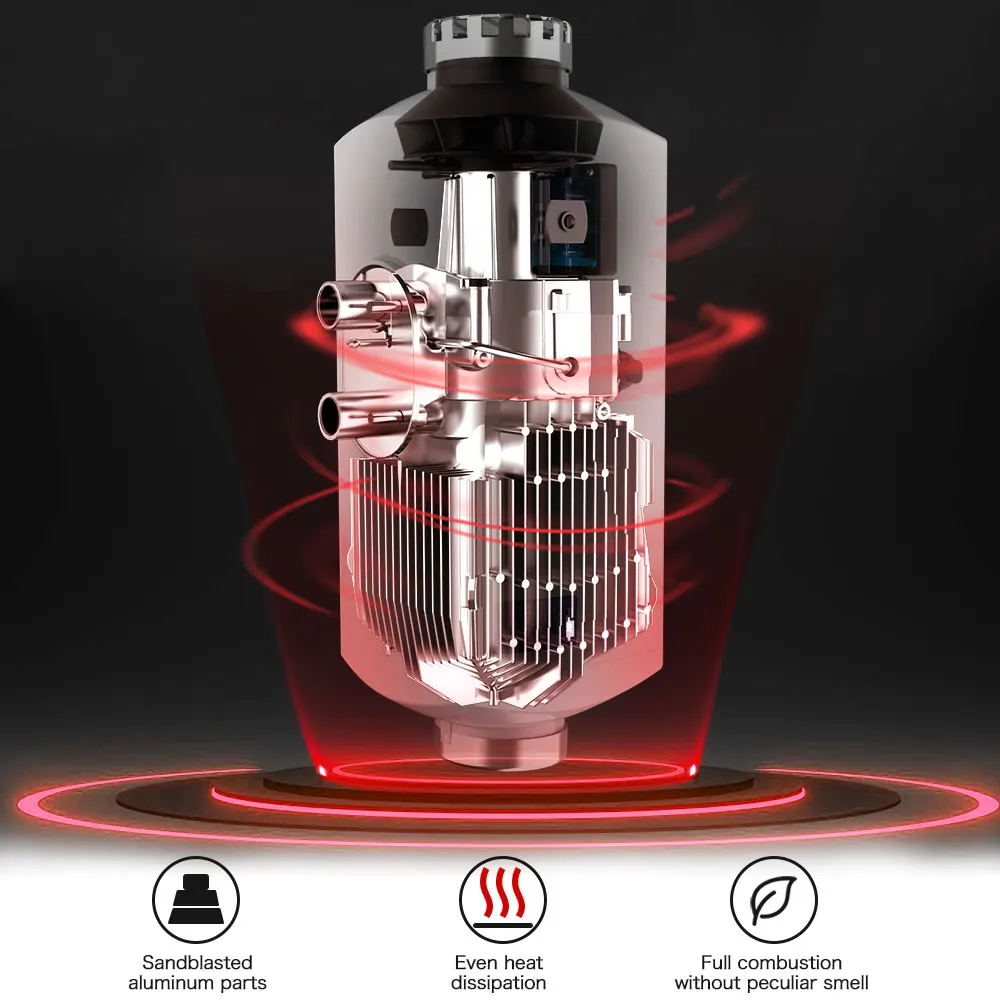 FDIK Дизельная автономка воздушный парковочный обогреватель 12В 24В 5кВт автономный отопитель алюминиевый корпус ЖК-дисплей для автомобиля ан...