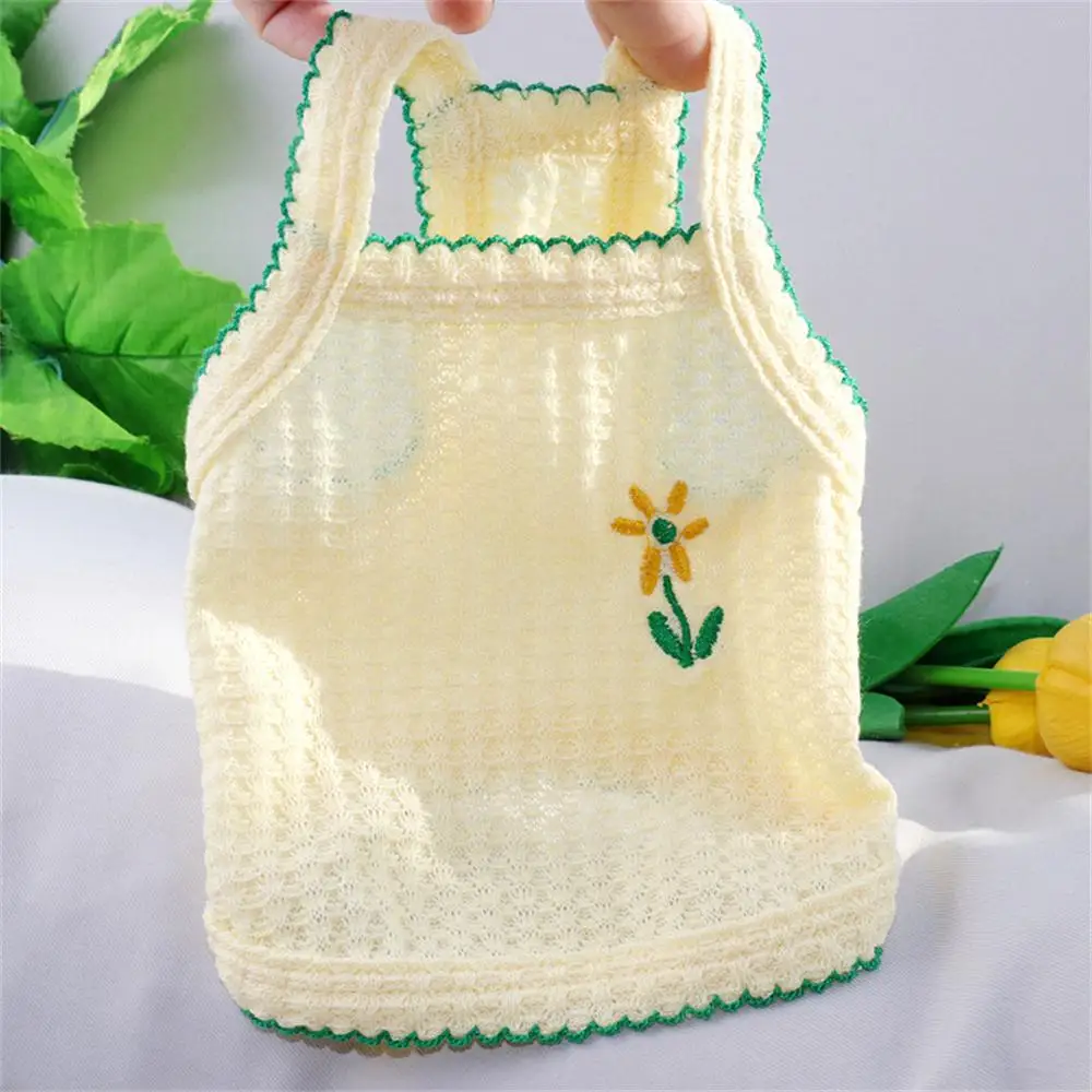 귀여운 강아지 여름 서스펜더 꽃 자수 개 의류, 곰 개 의류 조끼, 반려견 원피스 제품