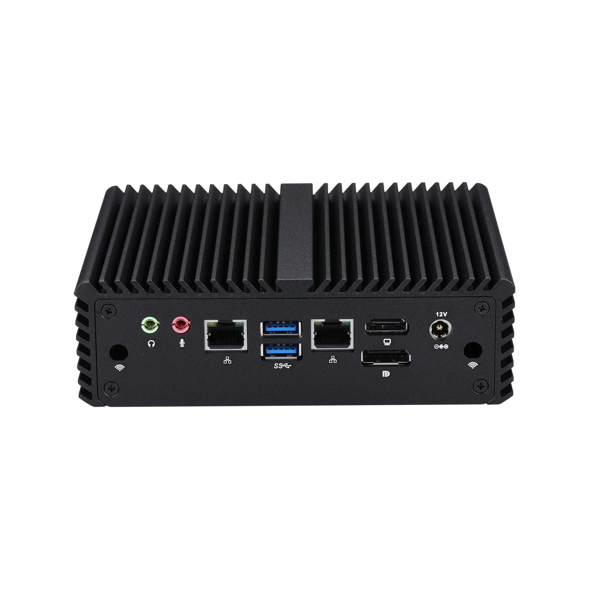 Qotom OEM Core i3 10110U,I5 10210U,I7 10710U Fanless Mini Computer 6 USB Dual LAN Mini PC for Win 10 OS