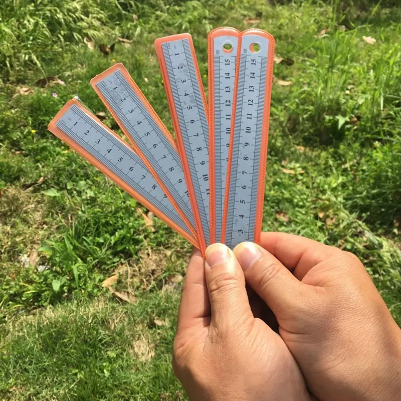 

15cm Stainless Steel Metal Straight Ruler Double-Sided Measuring Scale Student Artist Drawing Stationery Office School Supply