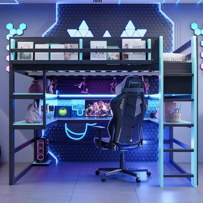 Gaming Loft Bed Desk 3