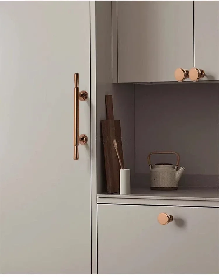 Description Picture 5 of itemRose Gold / Silver Cabinet Door Small Handle Pure Copper Kitchen Handles Light Luxury Nordic Knob Furniture Handle