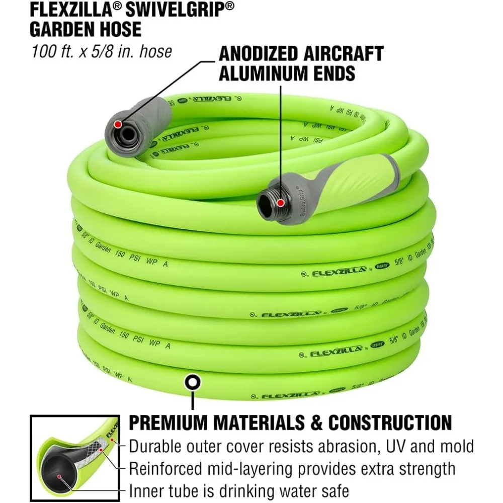 5/8 in. x 100 ft., Heavy Duty, Lightweight, Drinking Water Safe, Garden Hoses 2