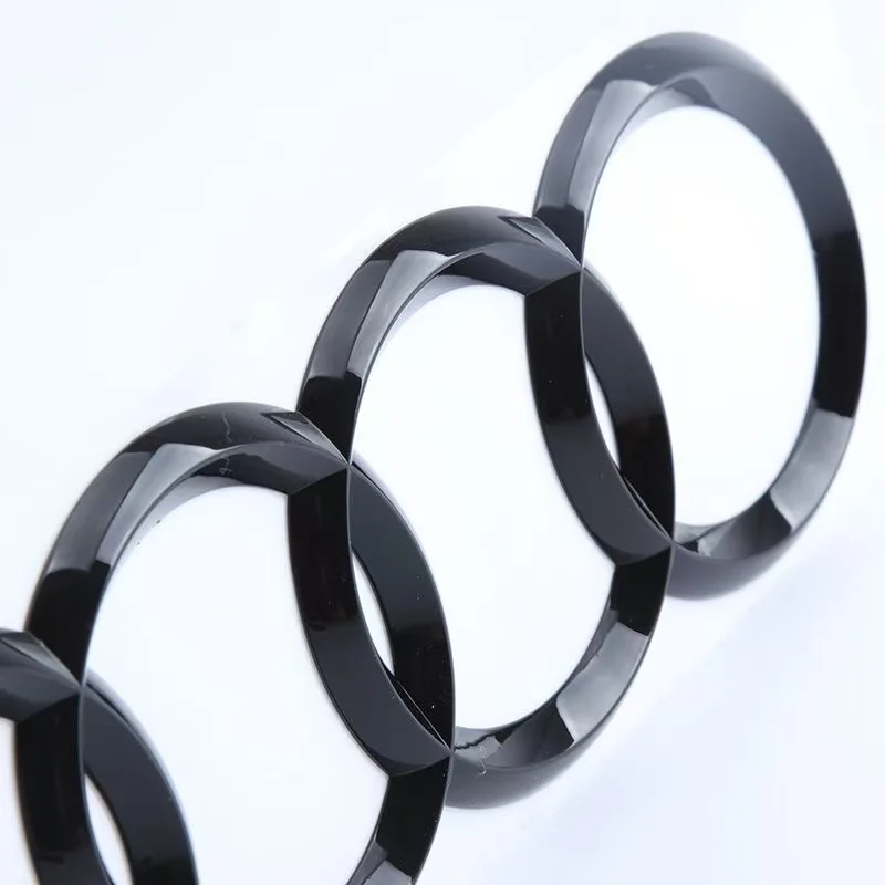 Sleek ABS Car Hood and Rear Logo Emblem - 4 Rings Design