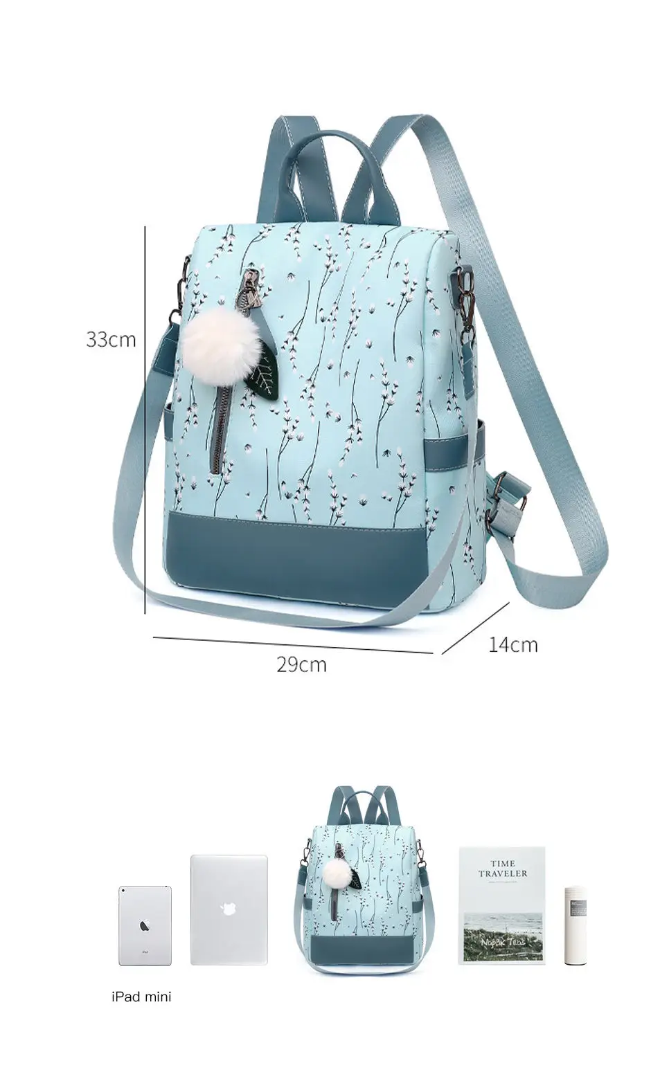 Fashion Flower Print Women Backpack Female Anti-theft Backpacks Casual Ladies School Bag High Quality Large Capacity Backpack