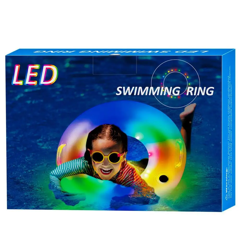 Swimming Ring Inflatable Pool Swim Raft Light Up Swimming Ring Kids Water Toys For Girls Boys Beach Party Summer Supplies