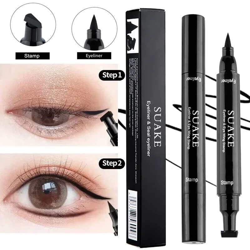 2 In1 Winged Stamp Liquid Eyeliner Pencil Eyes Makeup Waterproof