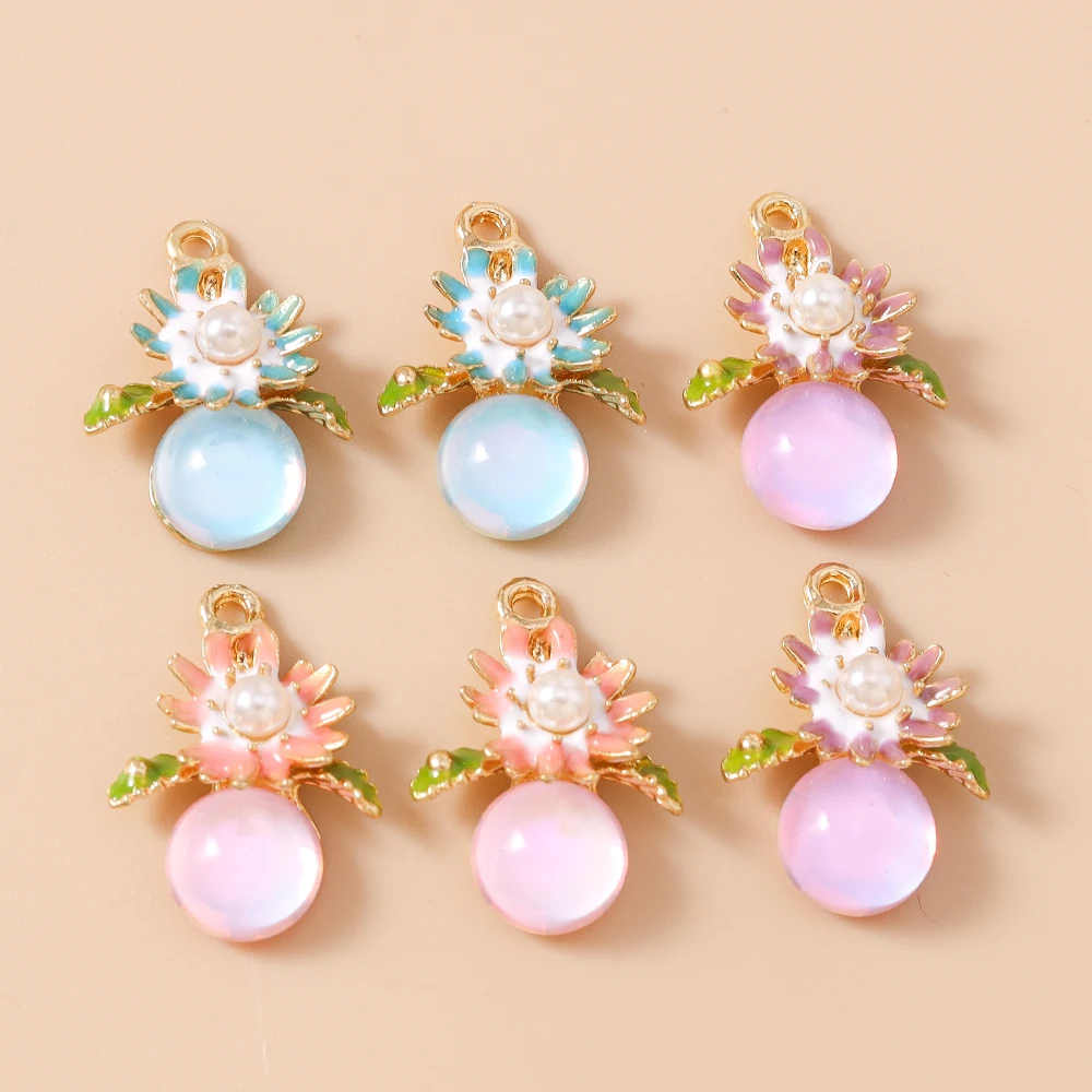 Leslie 10 Stück schöne süße schöne Kristallblume Marienkäfer Bienen Charms passen DIY Ohrringe Halsketten Schmuck machen handgemachte Handwerk – Detail 15
