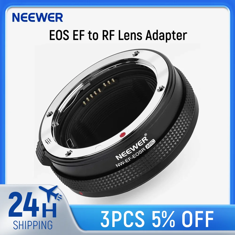 

NEEWER EOS EF to RF Lens Adapter, Auto Focus Lens Mount Adapter with Control Ring For Canon R5 R6 EF/EF-S Camera Lens