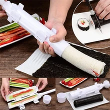 

Quick Diy Sushi Maker Set Machine Rice Mold Bazooka Roller Kit Vegetable Meat Rolling Tool DIY Kitchen Tools Gadgets Accessories