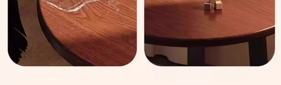 Wood Coffee table family small apartment sofa side living room tables round balcony bedroom bedside tea table shelf