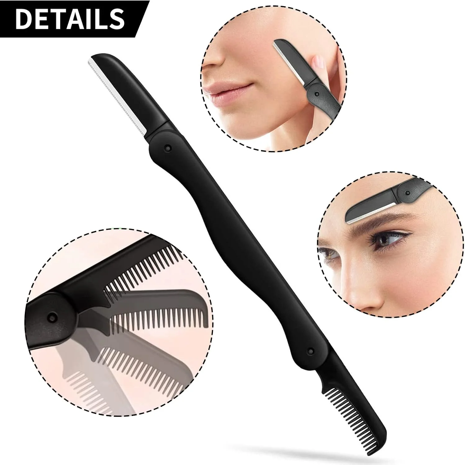 5/6 PCS Eyebrow Trimmer Set Stainless Steel Tweezers Brush Comb Makeup Beauty Set for Men and Women