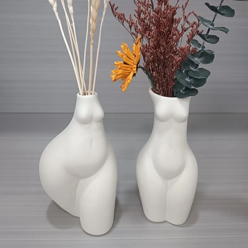

CAPIRON Nordic Ceramic Abstract Vase Body Art Flower Pot Living Room Home Decoration Office Ornaments Desk Table Accessories