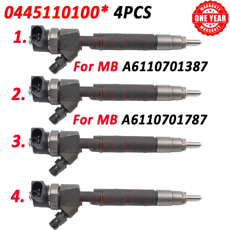 

ORLTL Diesel Injector 0445110100 Fuel Injection Spray Nozzle 0 445 110 100 OEM A6110701387 A6110701787 For Mercedes Benz