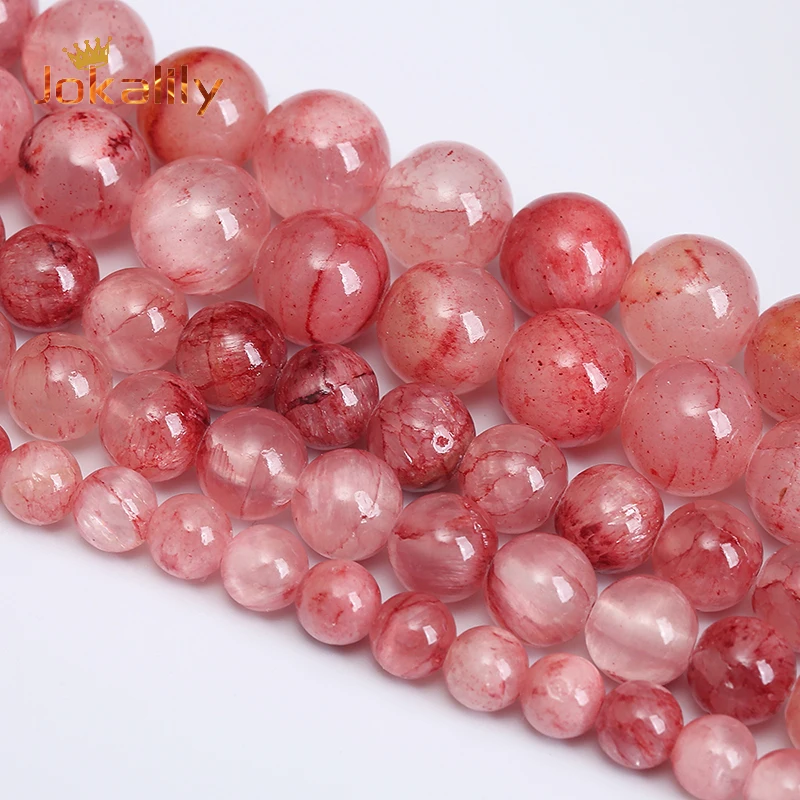 

Natural Blood Red Persian Jades Beads For Jewelry Making Round Loose Spacers Beads DIY Bracelet Necklace 4 6 8 10 12mm 15"strand