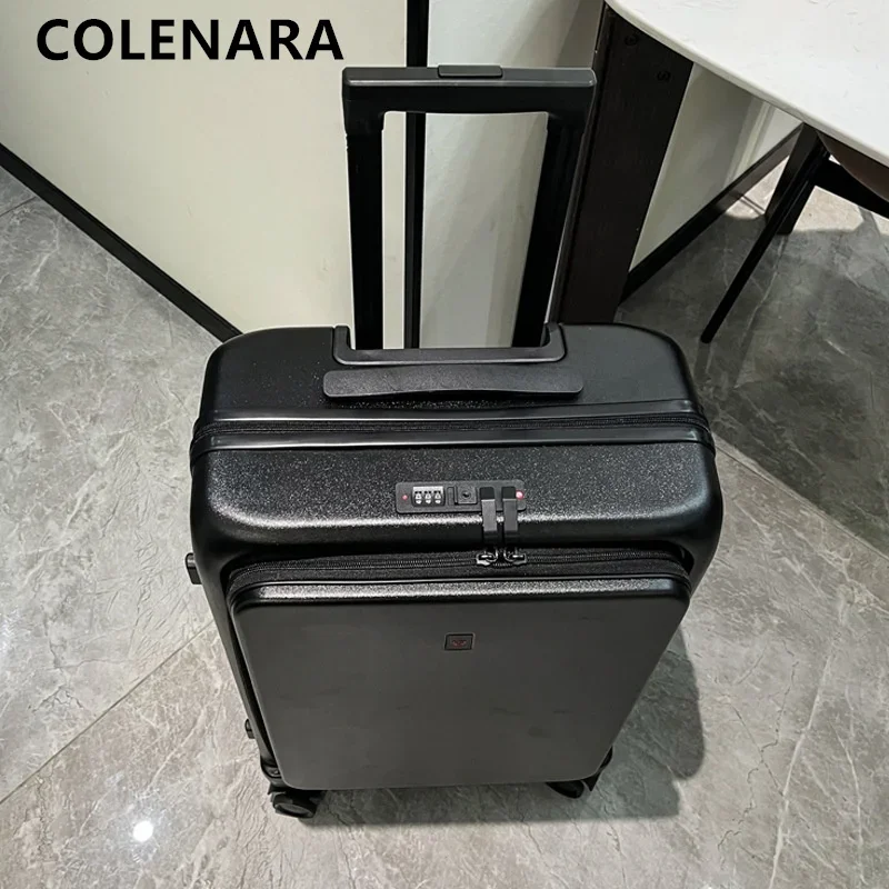 COLENARA Business Suitcase 20 Inches Boarding Box PC Front Opening Laptop Trolley Case 24 Ladies Travel Bag Carry-on Luggage