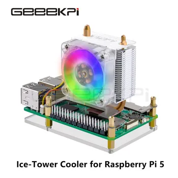 GeeekPi Raspberry Pi 5 Cooler Raspberry Pi 5 ICE-Tower Cooler CPU Ventola di raffreddamento con luce LED RGB
