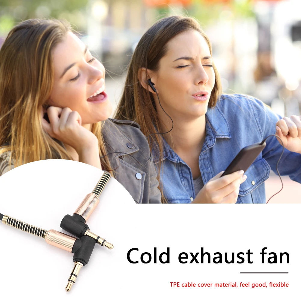 90 Degree 3.5mm Male to 3.5mm Male Plug Audio Connector Practical Multi-functional Classic 3.5 Jack Car Aux Cable