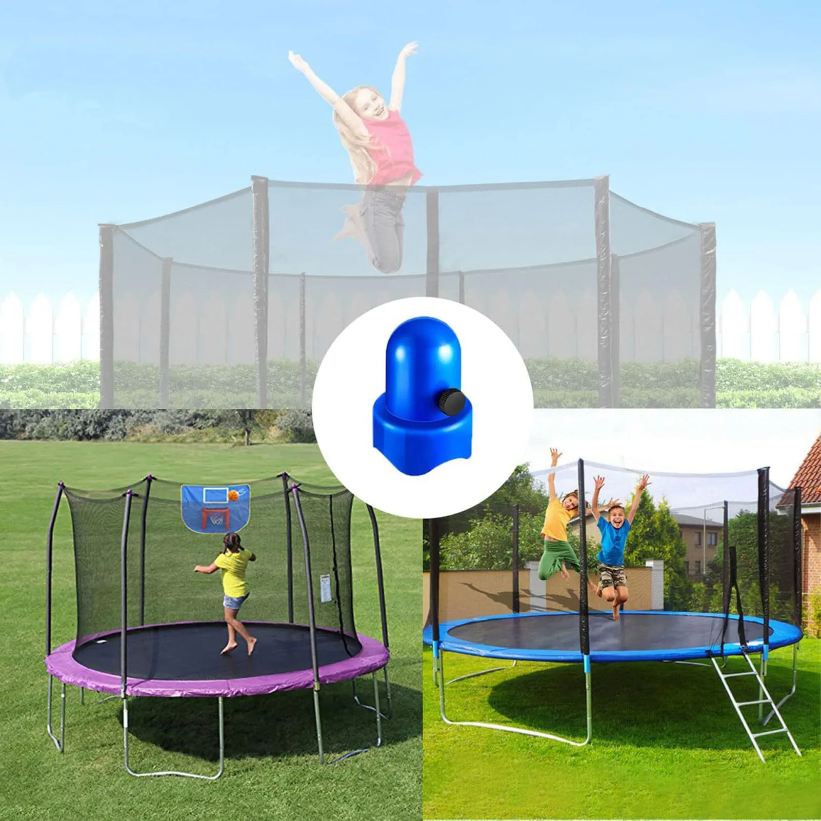 

Фонарики с крючками, защитная сетка, верхние держатели с винтовым креплением для защитных батутов