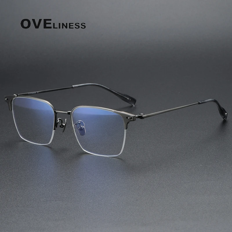 

Vintage Titanium Glasses Frame Men Square Retro Myopia Prescription Optical Eyeglasses Frame Women Korea Luxury Brand Eyewear