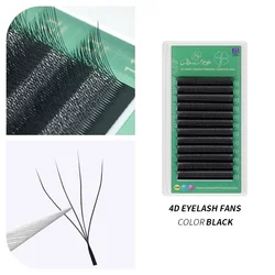 GlamLash Premium Faux Mink Volume Eyelash Extensions - Soft and Natural Finish - 7mm (4D W Black)